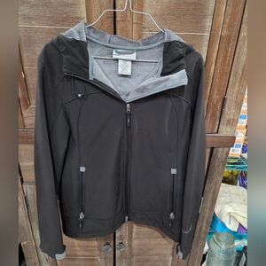 Free Country Women's Black Jacket with Hoodie Size Small 4-6